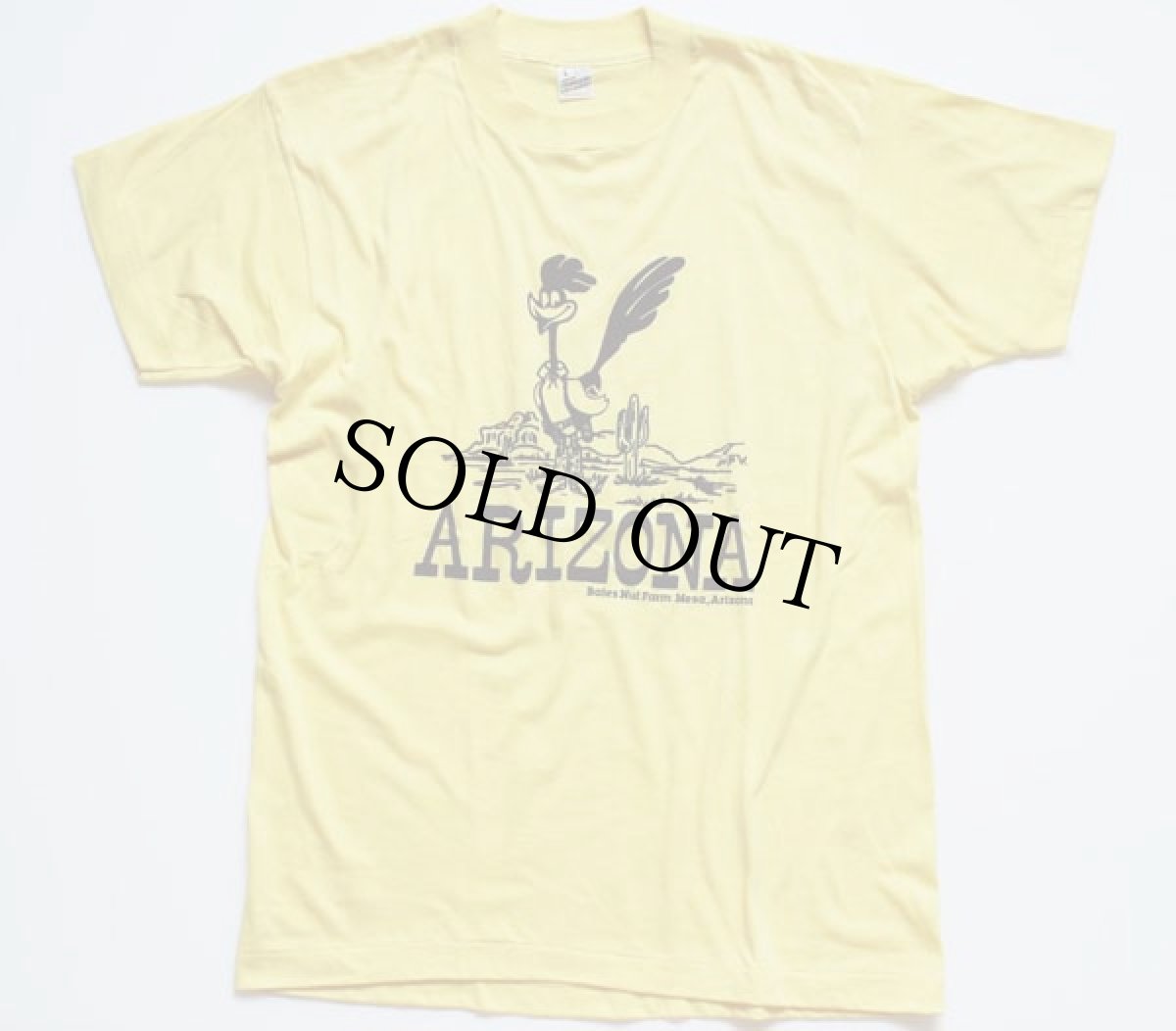 画像2: デッドストック★80s USA製 ARIZONA ロードランナー Tシャツ 黄 L (2)
