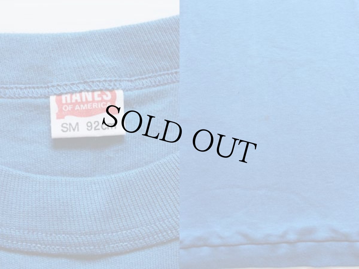 画像3: デッドストック★60s HANES TIKI ティキ コットンTシャツ 青 SM (3)