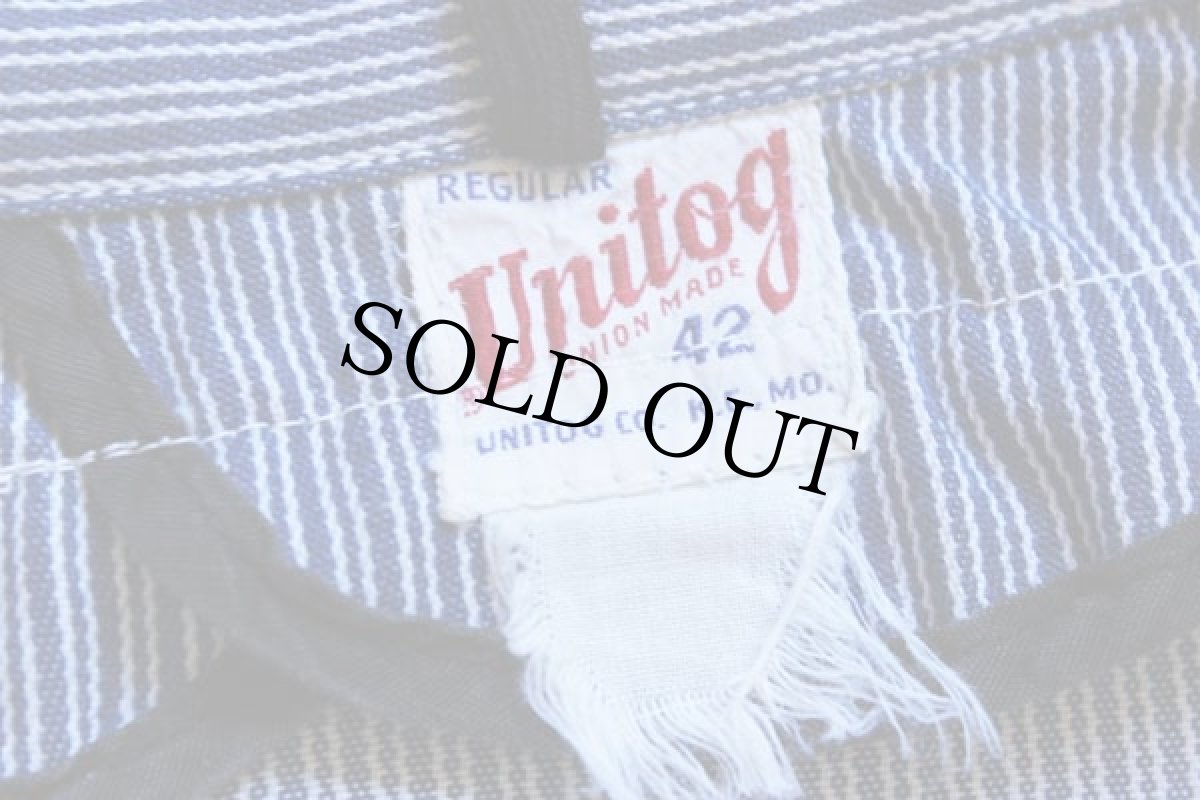 画像5: 50s Unitog チェーン刺繍 STANDARD パッチ付き ランダムヒッコリー ストライプ ワークジャケット 42 (5)