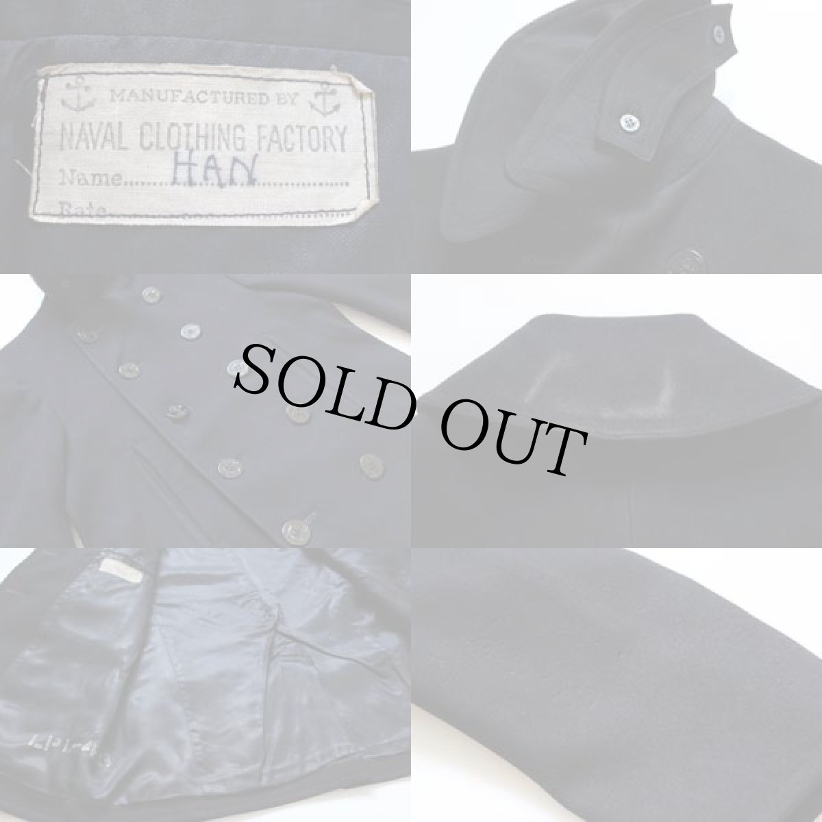 画像3: 40s 米軍 U.S.NAVY NAVAL 10ボタン ウール ピーコート (3)