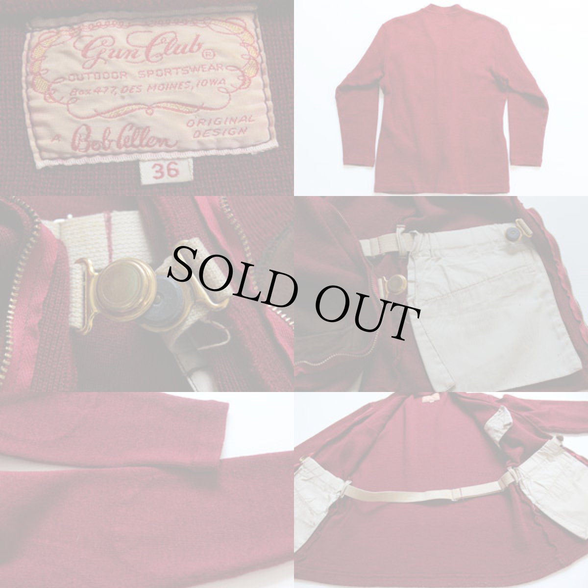 画像3: 50s Bob Allen シューティング ウールニット ジップ カーディガン 36 (3)