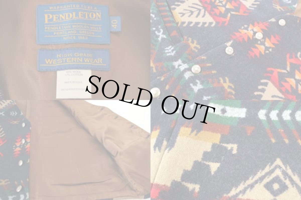 画像3: 80s USA製 PENDLETONペンドルトン ネイティブ柄 ウール ラグベスト 40 (3)