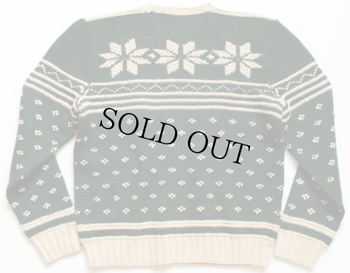 画像2: 90s ポロ ラルフローレン ノルディック柄 ウール ハンドニット セーター M (2)