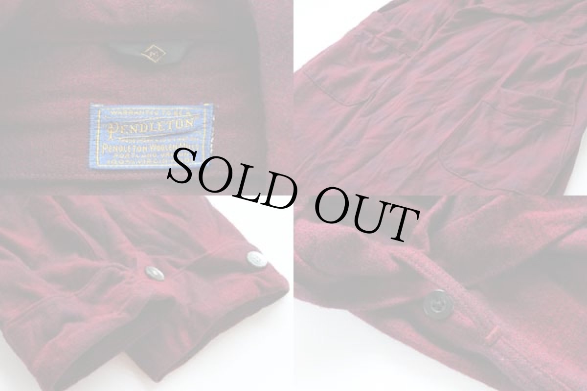 画像3: 40s PENDLETONペンドルトン オンブレチェック ウールガウン M (3)