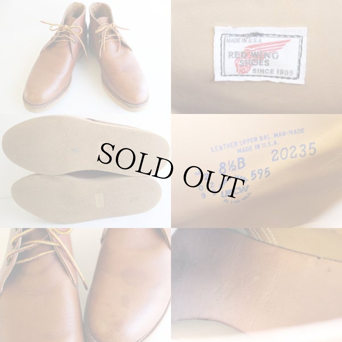 画像3: USA製 REDWINGレッドウイング 595 チャッカブーツ 茶 8.5B (3)