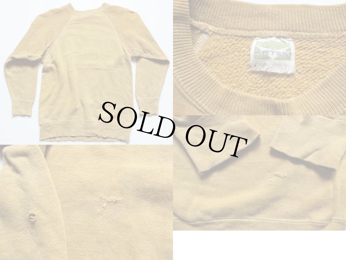 画像3: 60s ARTEX フロッキープリント スウェット マスタード (3)