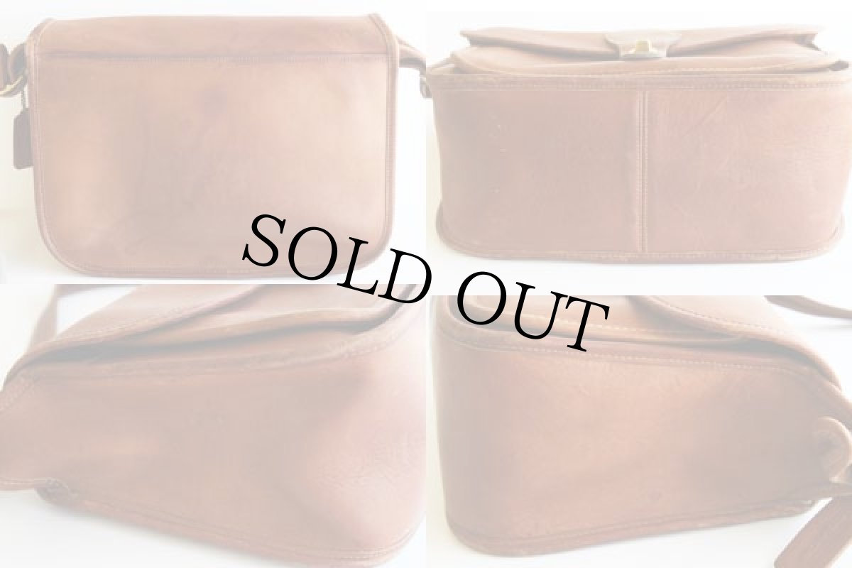 画像2: 70sUSA製 COACH オールドコーチ レザー ショルダーバッグ 茶 (2)