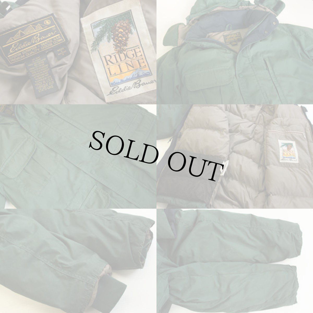 画像3: 80s USA製 EddieBauerエディーバウアー フード付き ダウンジャケット 緑 S★パーカー (3)