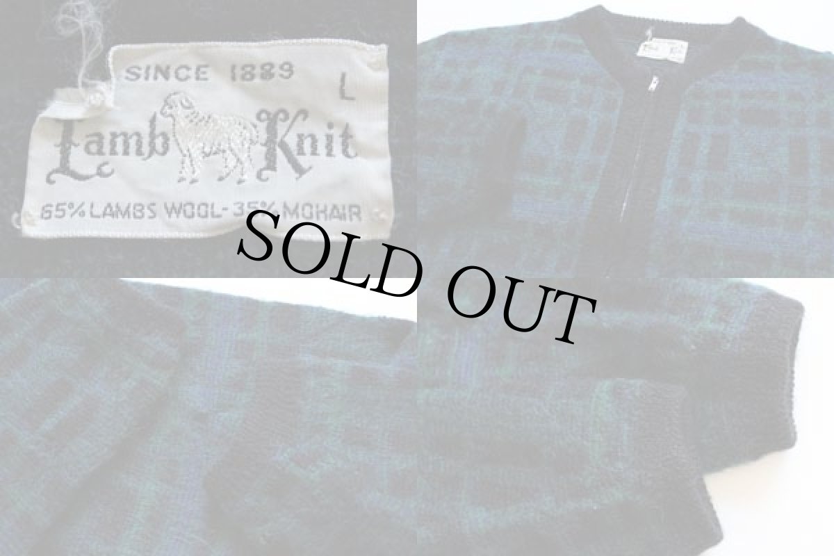 画像3: 60s Lamb knit モヘヤニット フルジップ セーター L  (3)