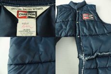 画像3: 70s CHAMPION SPARK PLUG パッチ付き 中綿入り レーシングベスト M (3)