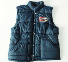 画像1: 70s CHAMPION SPARK PLUG チャンピオン プラグ パッチ付き 中綿入り ナイロン レーシングベスト M (1)