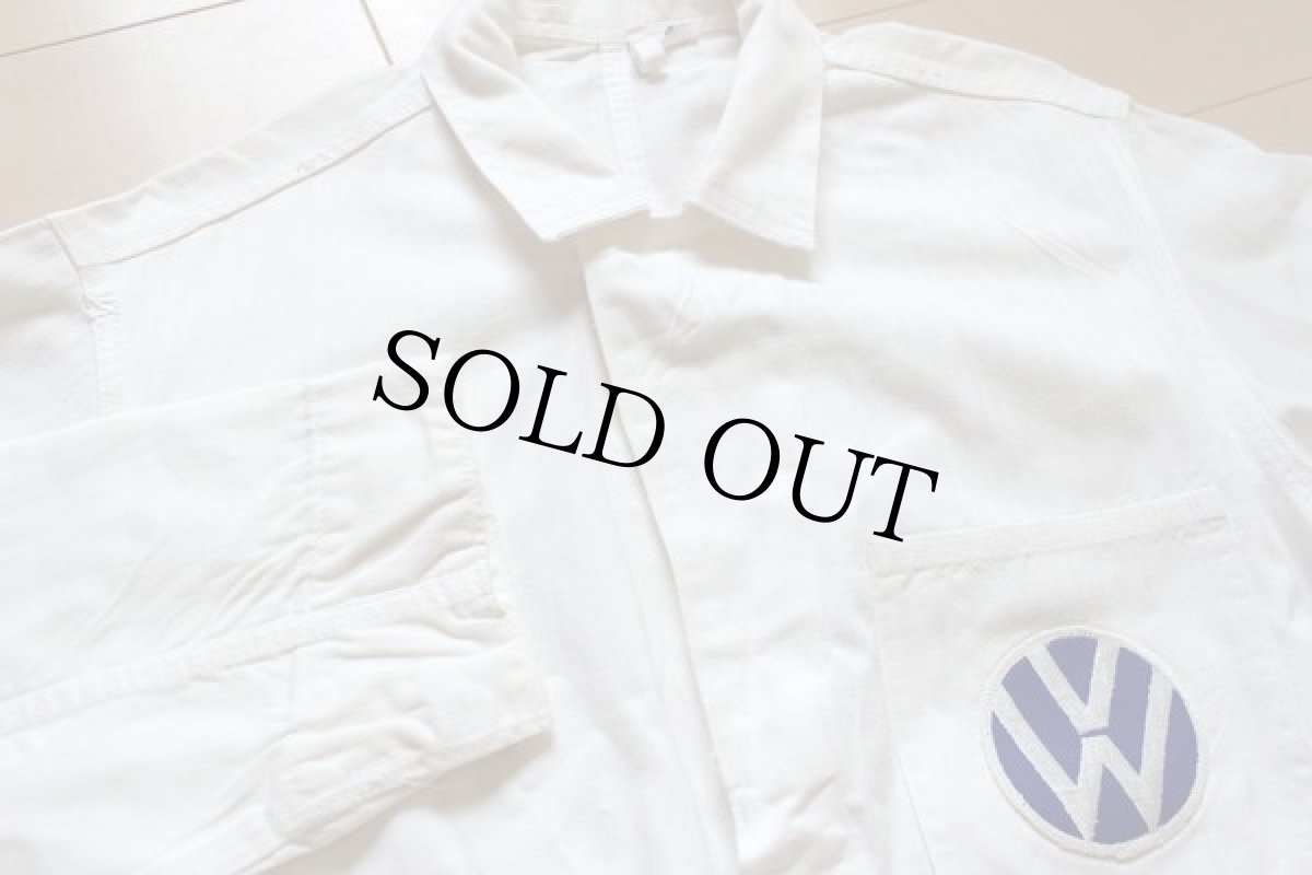 画像2: 50s Sears VW ヘリンボーン ショップコート 白 40 (2)