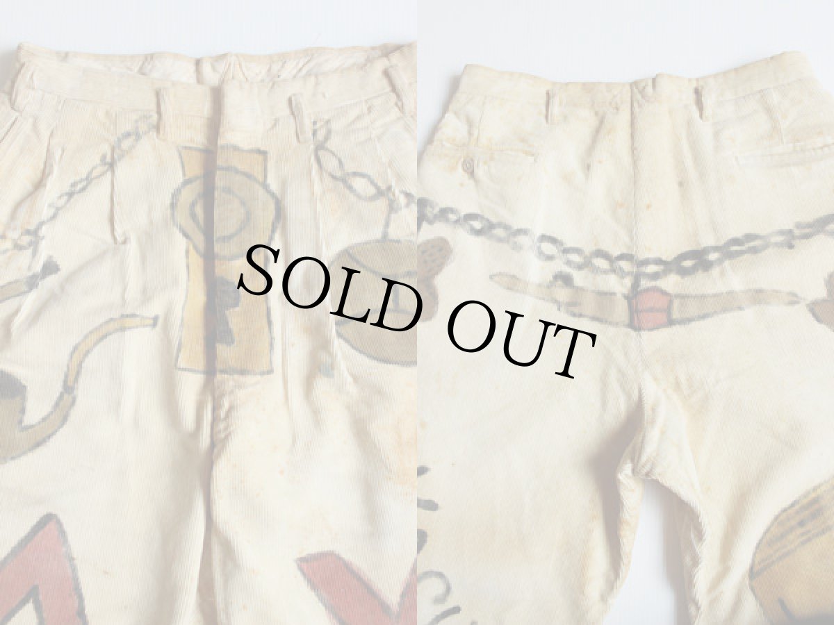 画像2: 50s ハンドペイント コーデュロイパンツ★卒業 (2)