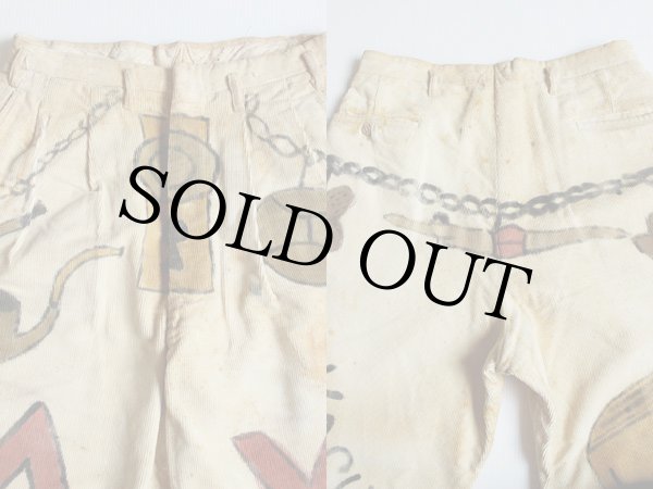 50s ハンドペイント コーデュロイパンツ☆卒業 - Sixpacjoe Web Shop