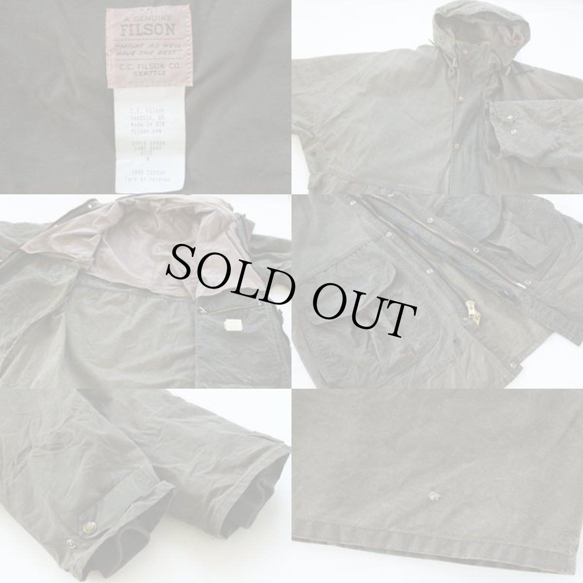 画像3: USA製 FILSONフィルソン オイルド パーカ M★レインコート (3)