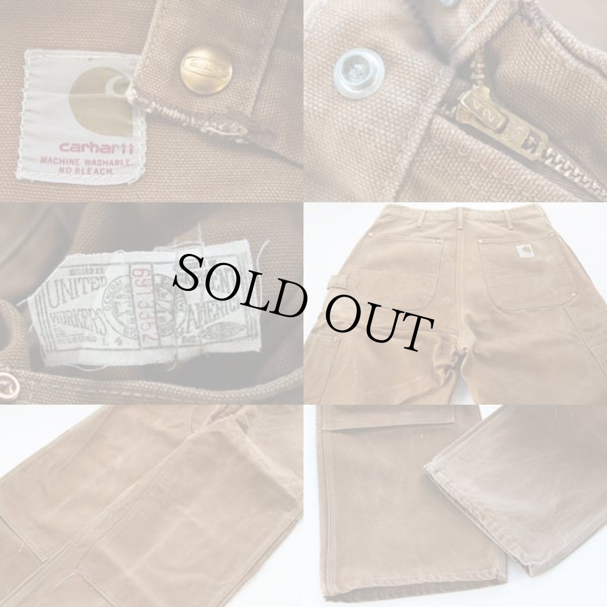画像3: 70s carharttカーハート ダック地 ダブルニー パンツ w36 (3)