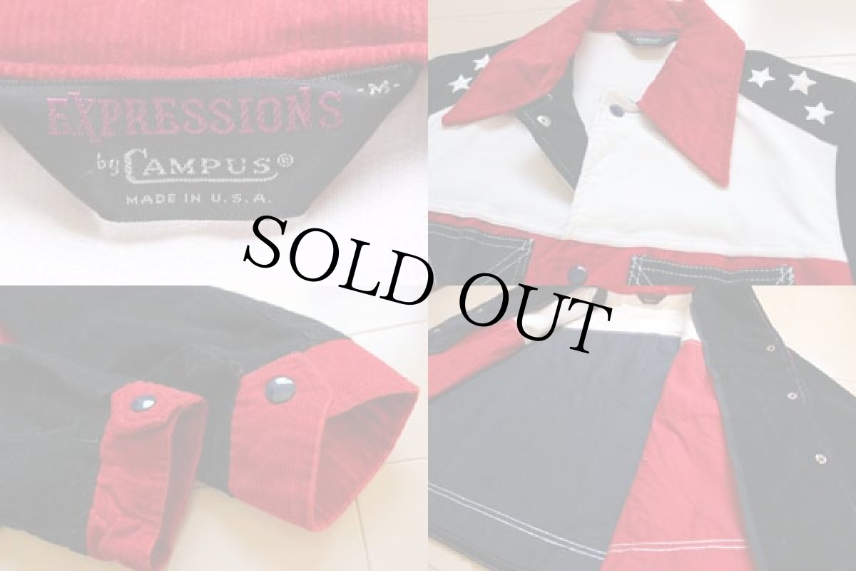 画像3: 70s USA製 EXPRESSIONS by CAMPUS 星条旗 コーデュロイジャケット M (3)