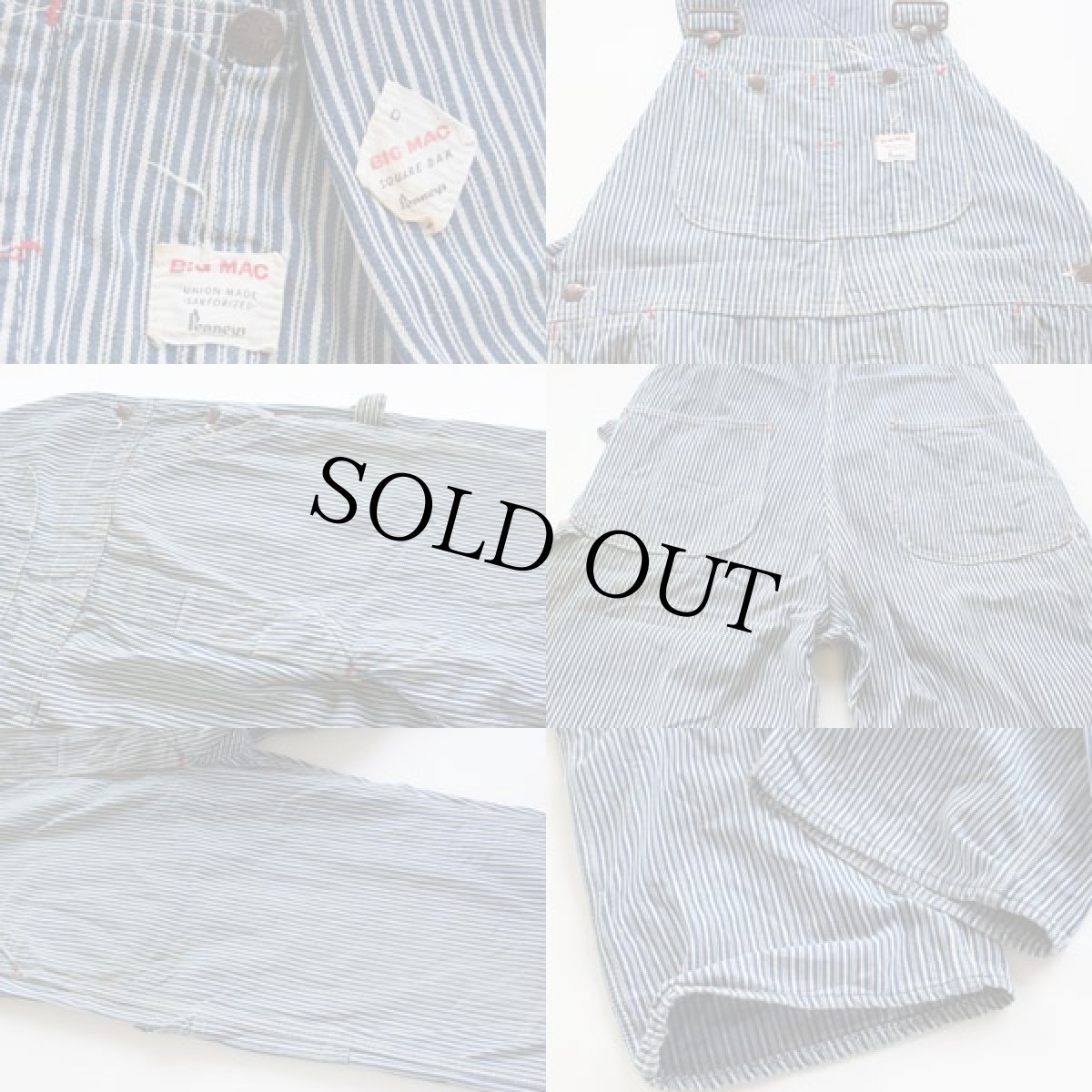 画像3: 60s BIGMACビッグマック ランダムヒッコリー ストライプ オーバーオール (3)