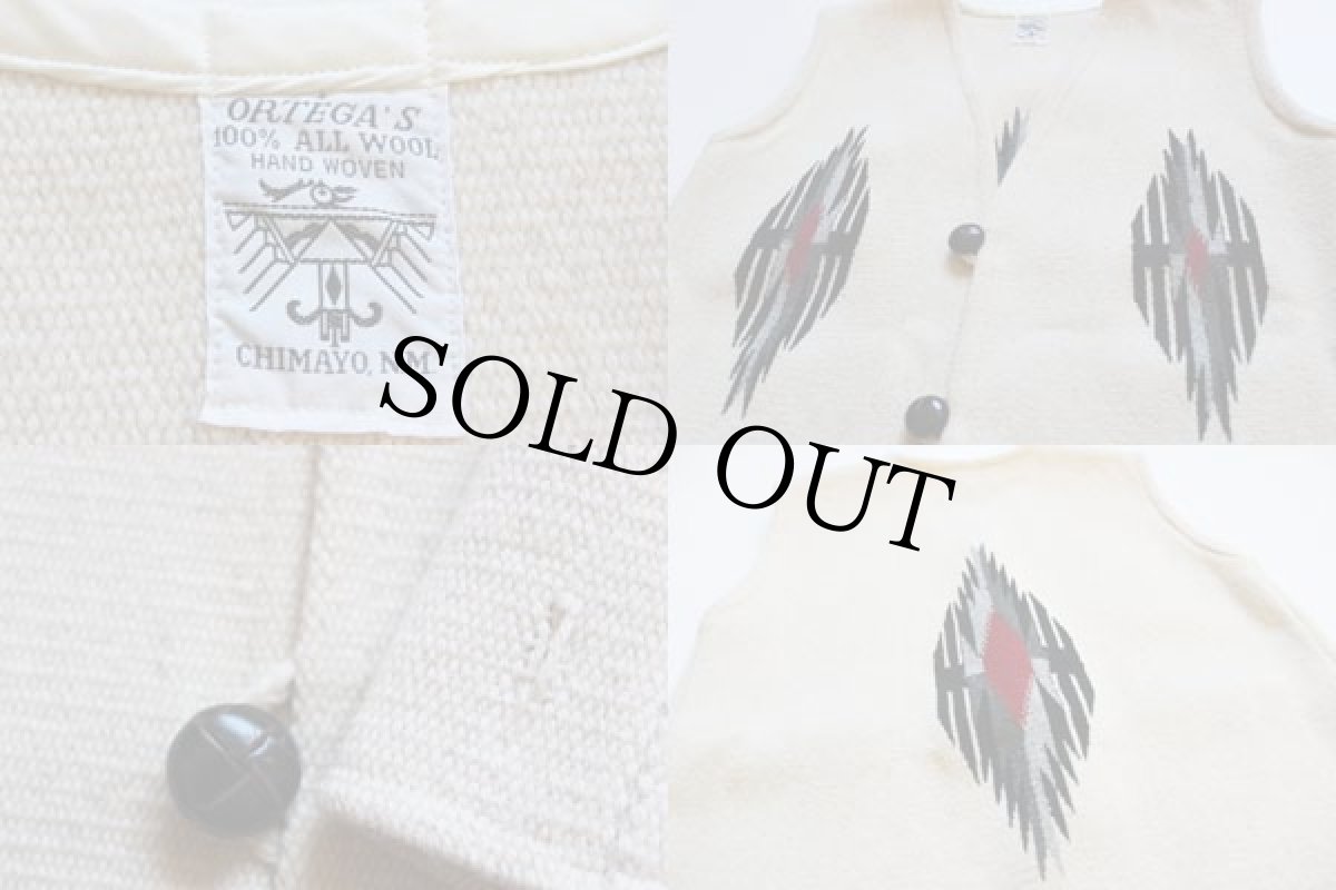 画像3: ORTEGA'S オルテガ ネイティブ柄 チマヨ ラグ ベスト カスタム ナチュラル (3)