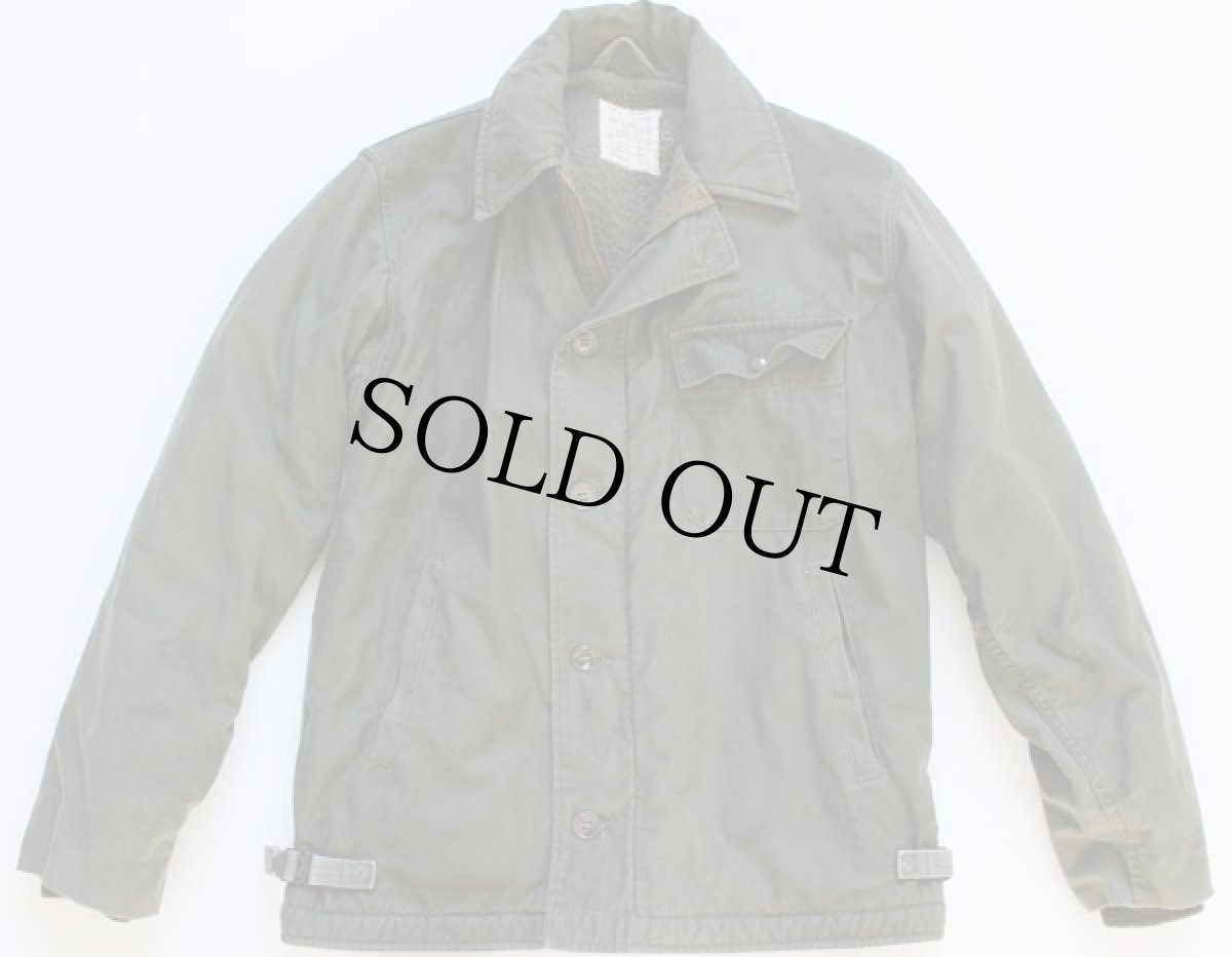 画像2: 80s 米軍 U.S.NAVY A-2 ステンシル デッキジャケット M (2)