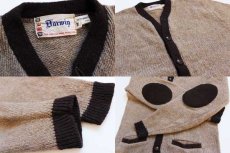 画像3: 60s Darwin ツートン ニットカーディガン 茶 M (3)