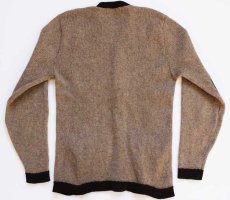 画像2: 60s Darwin ツートン ニットカーディガン 茶 M (2)