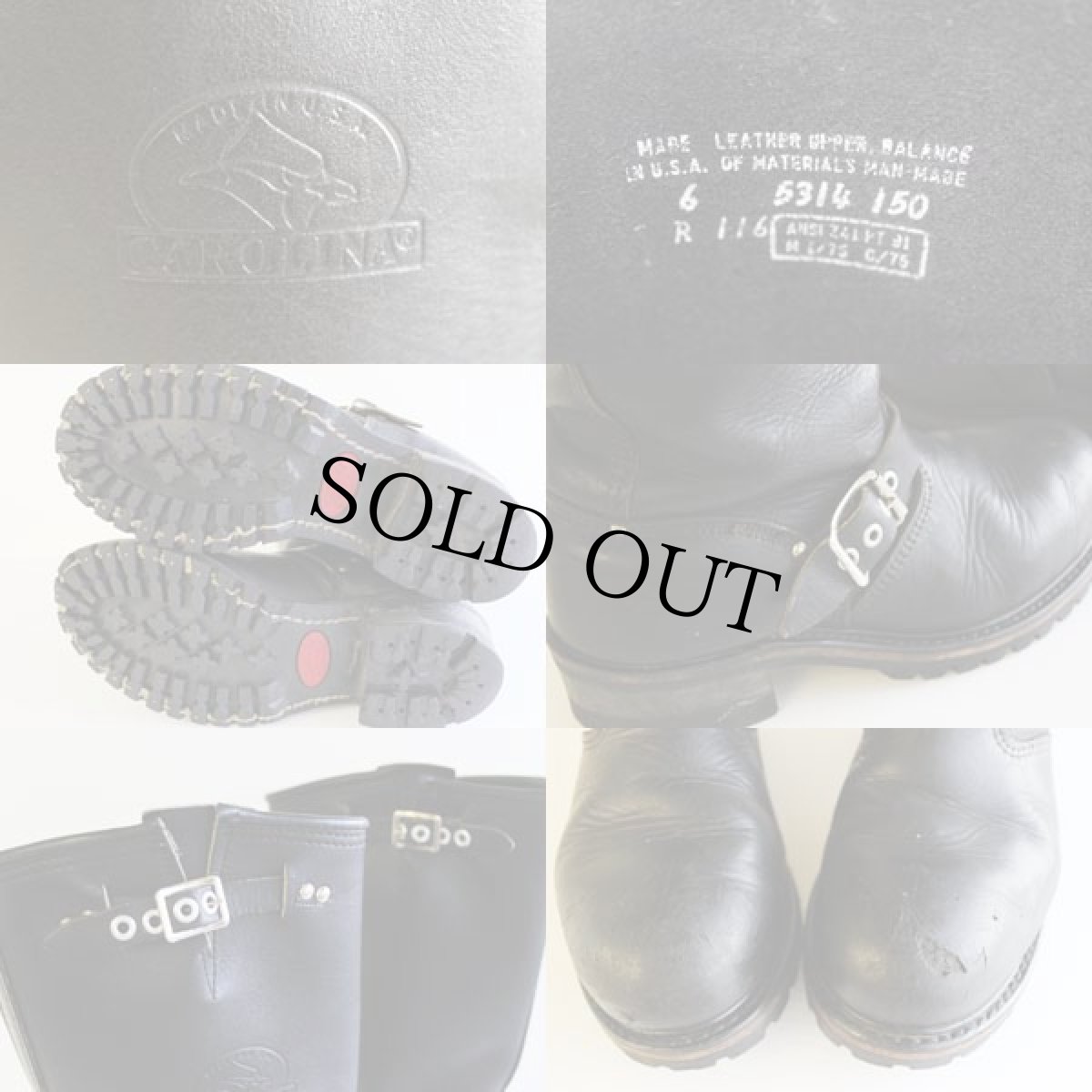 画像3: 90s USA製 CAROLINAキャロライナ PT91 エンジニアブーツ 黒 6 (3)