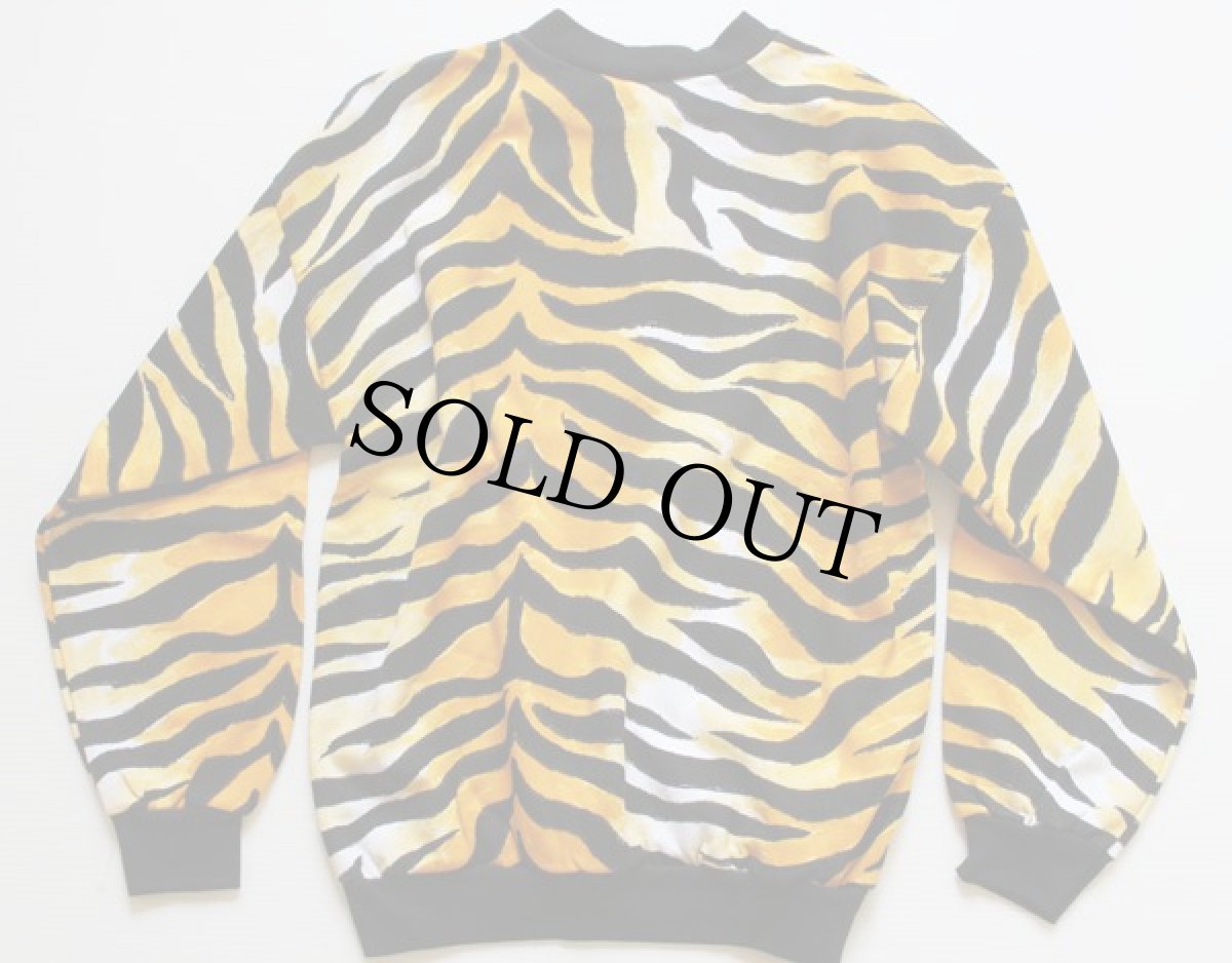 画像2: デッドストック★80s USA製 JUST DAWN タイガー柄 レオパード柄 スウェット M (2)