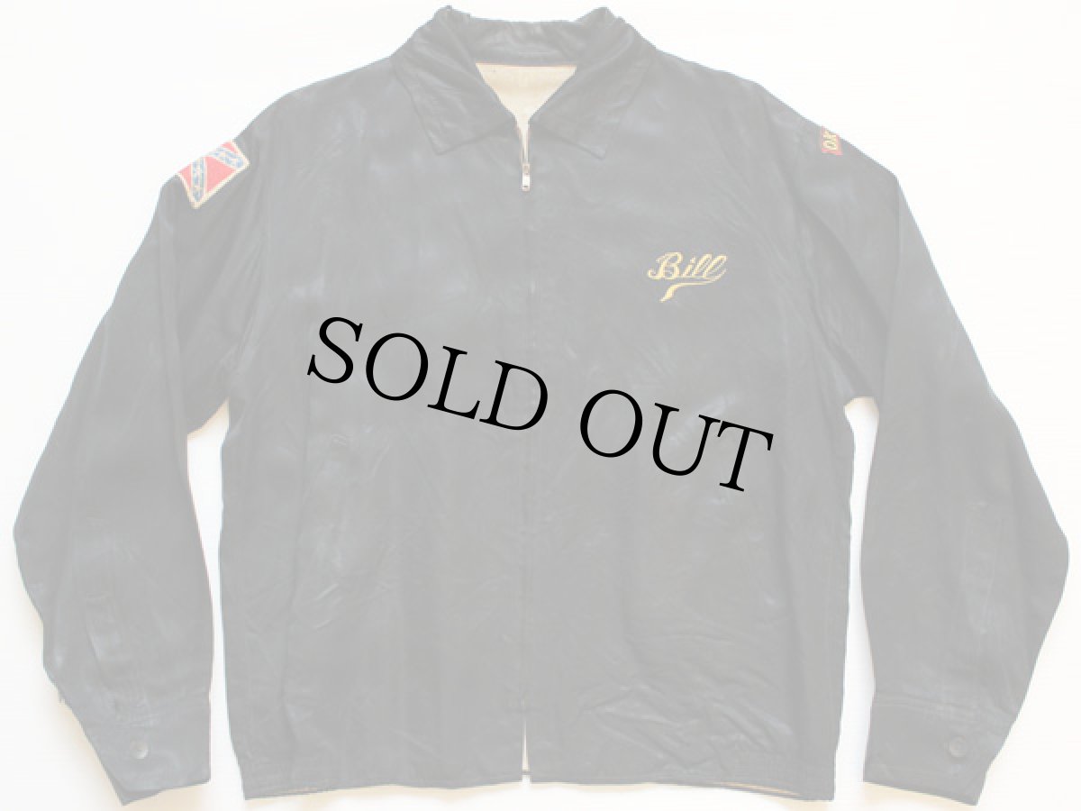 画像2: 60s OKINAWA刺繍 サテン スーベニアジャケット 黒 (2)