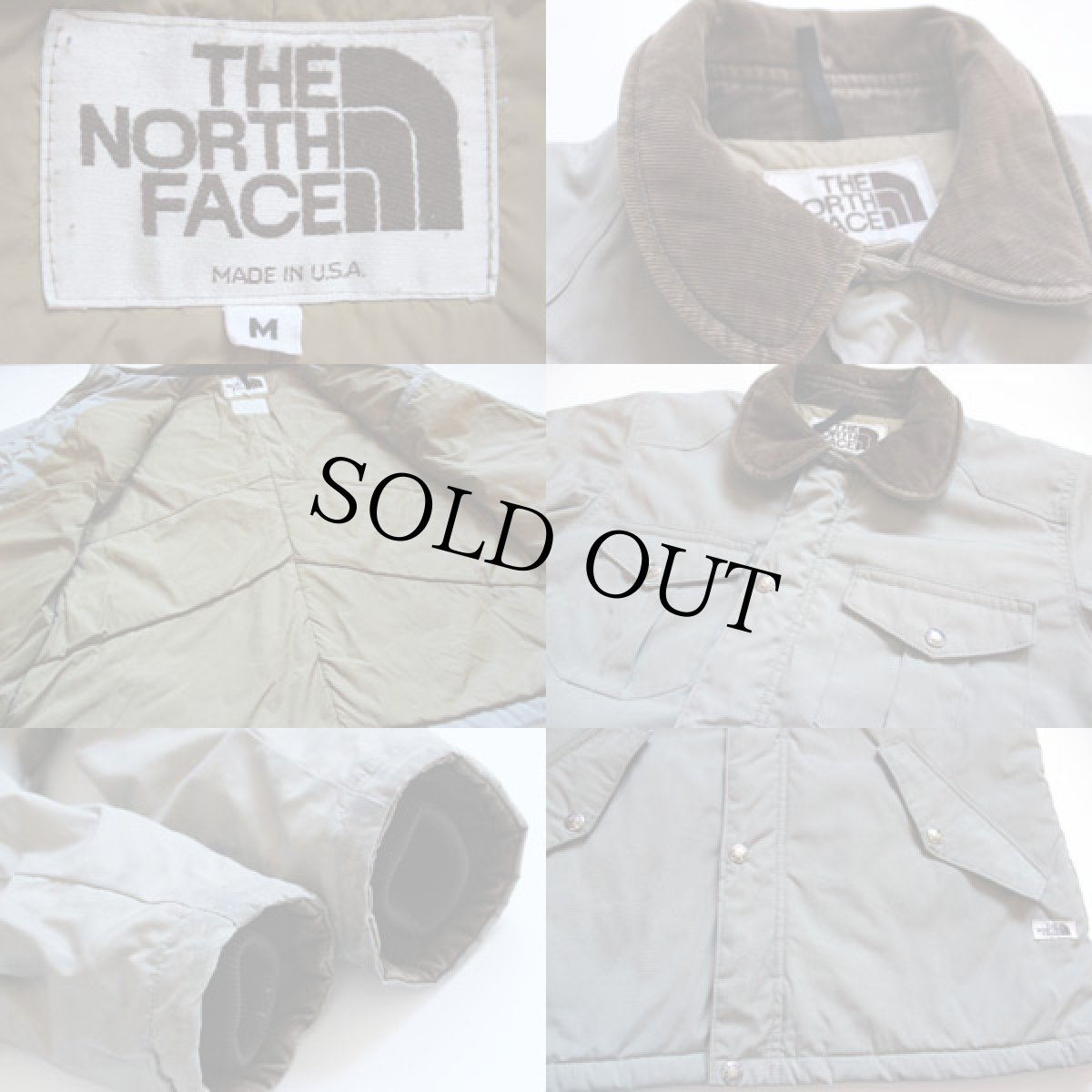 画像3: 80s USA製 THE NORTH FACEノースフェイス 茶タグ 中綿入り マウンテンジャケット グレーベージュ M (3)