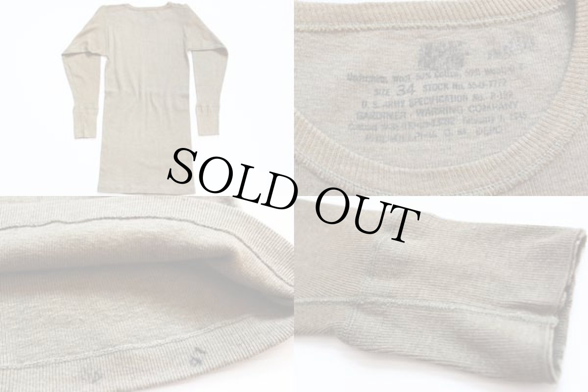 画像3: 40s 米軍 U.S.ARMY クルーネック ウール×コットン アンダーシャツ 34 (3)