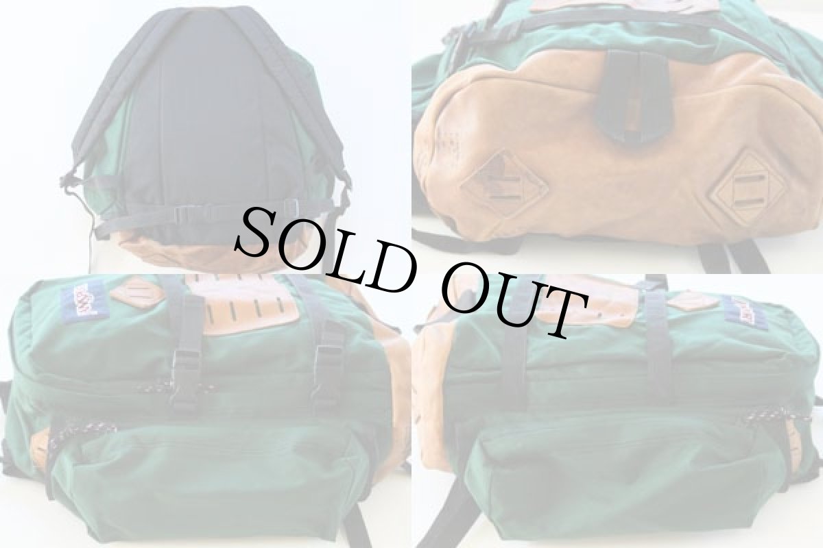 画像2: 90s JANSPORTジャンスポーツ ウィークエンド ボトムレザー リュックサック 緑 (2)