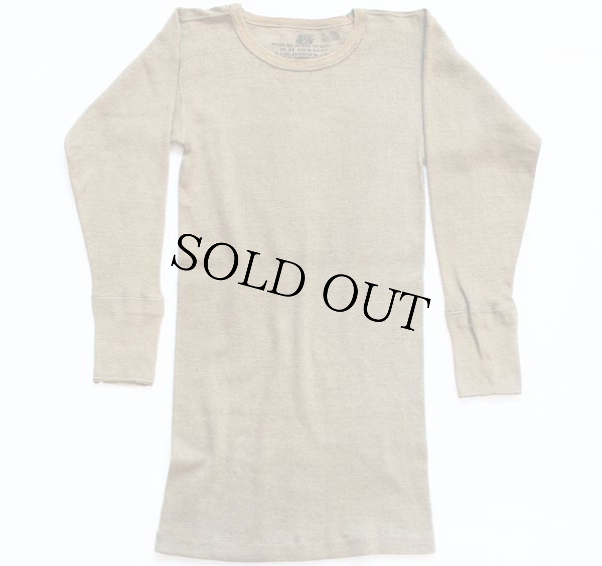 画像2: 40s 米軍 U.S.ARMY クルーネック ウール×コットン アンダーシャツ 34 (2)