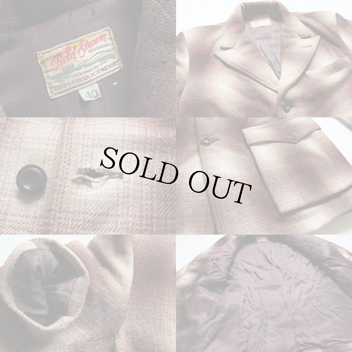 画像3: 50s Field&stream GORDON&FERGUSON オンブレチェック ウールジャケット 40 (3)