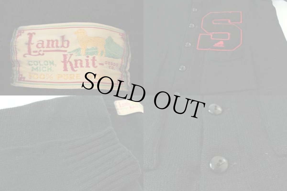 画像3: 50s レタードカーディガン 黒 (3)