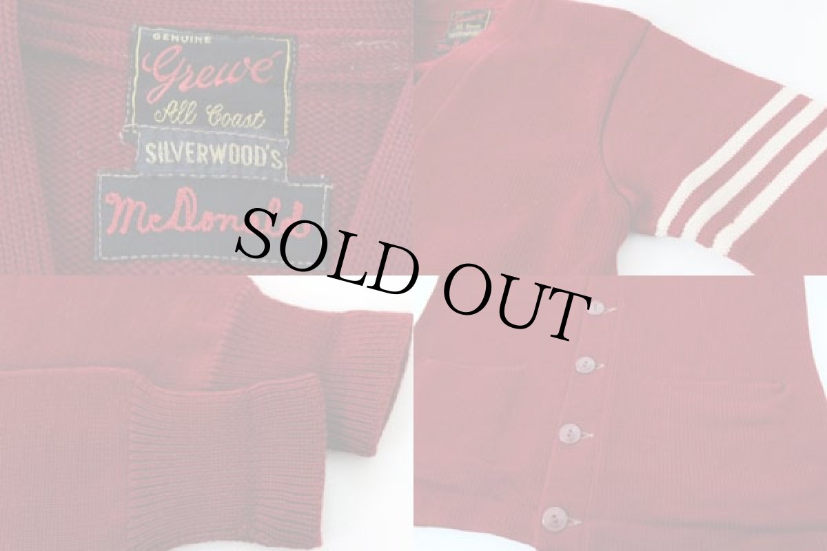 画像3: 40s ローゲージニット レタードカーディガン (3)