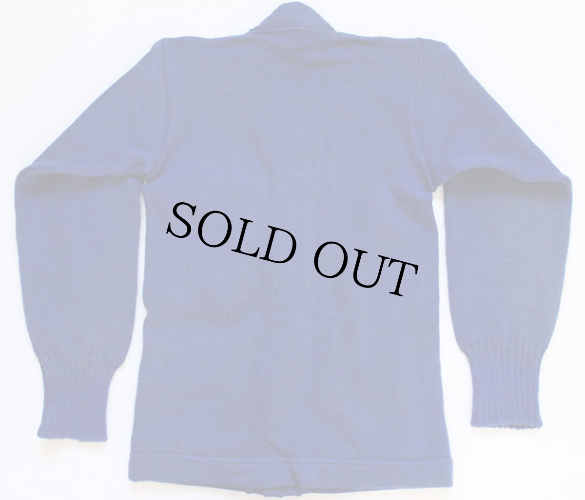 画像2: 50s SAND KNIT レタードカーディガン 青 38 (2)