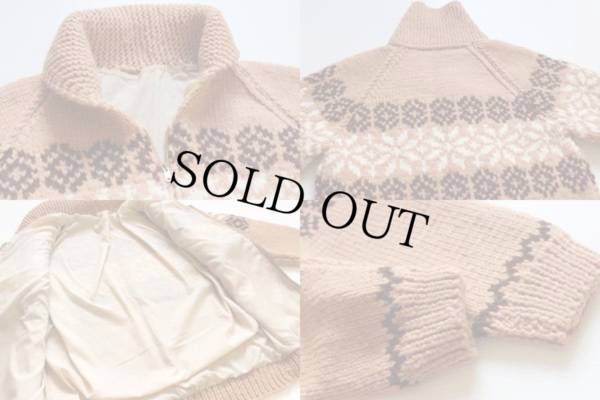 画像3: 70s ノルディック柄  ウール カウチンセーター 38/40 (3)