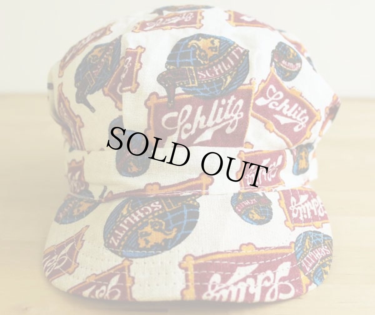 画像2: 70s Schlitz 総柄キャップ 56.5cm (2)