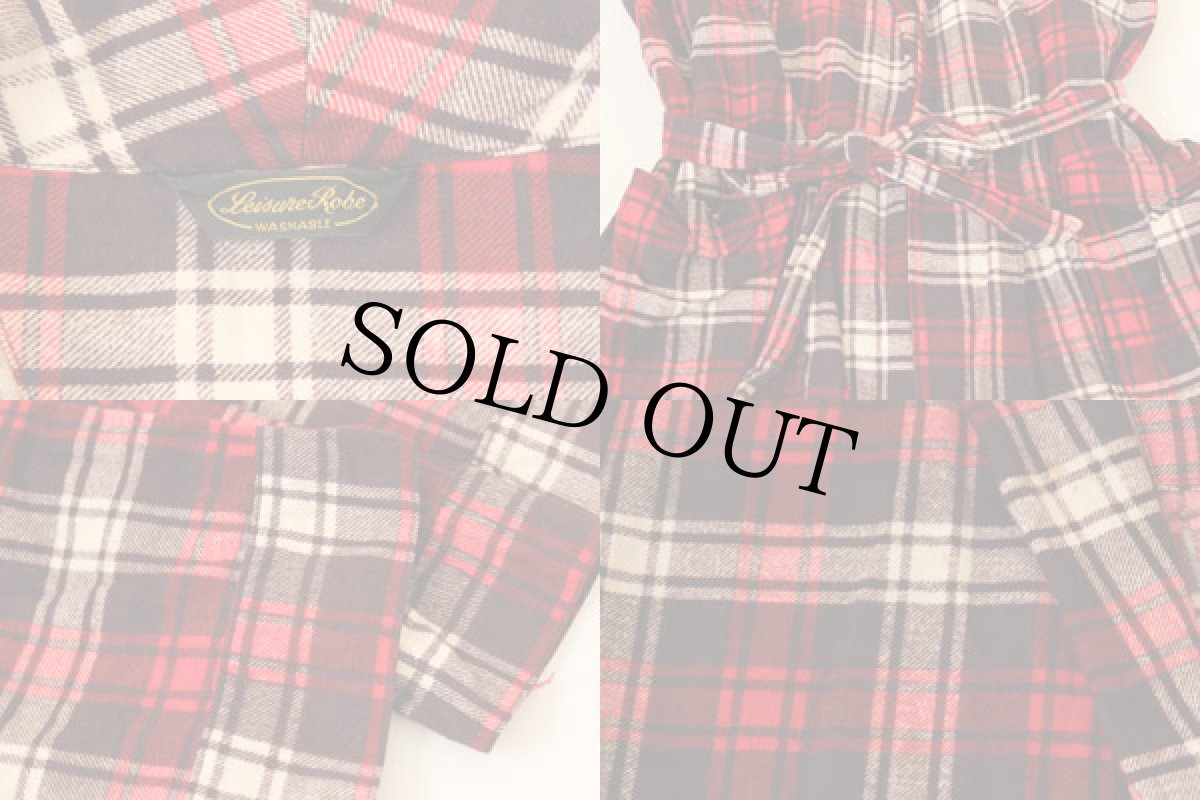 画像2: 50s Leisure Robe プリントネル コットンガウン (2)