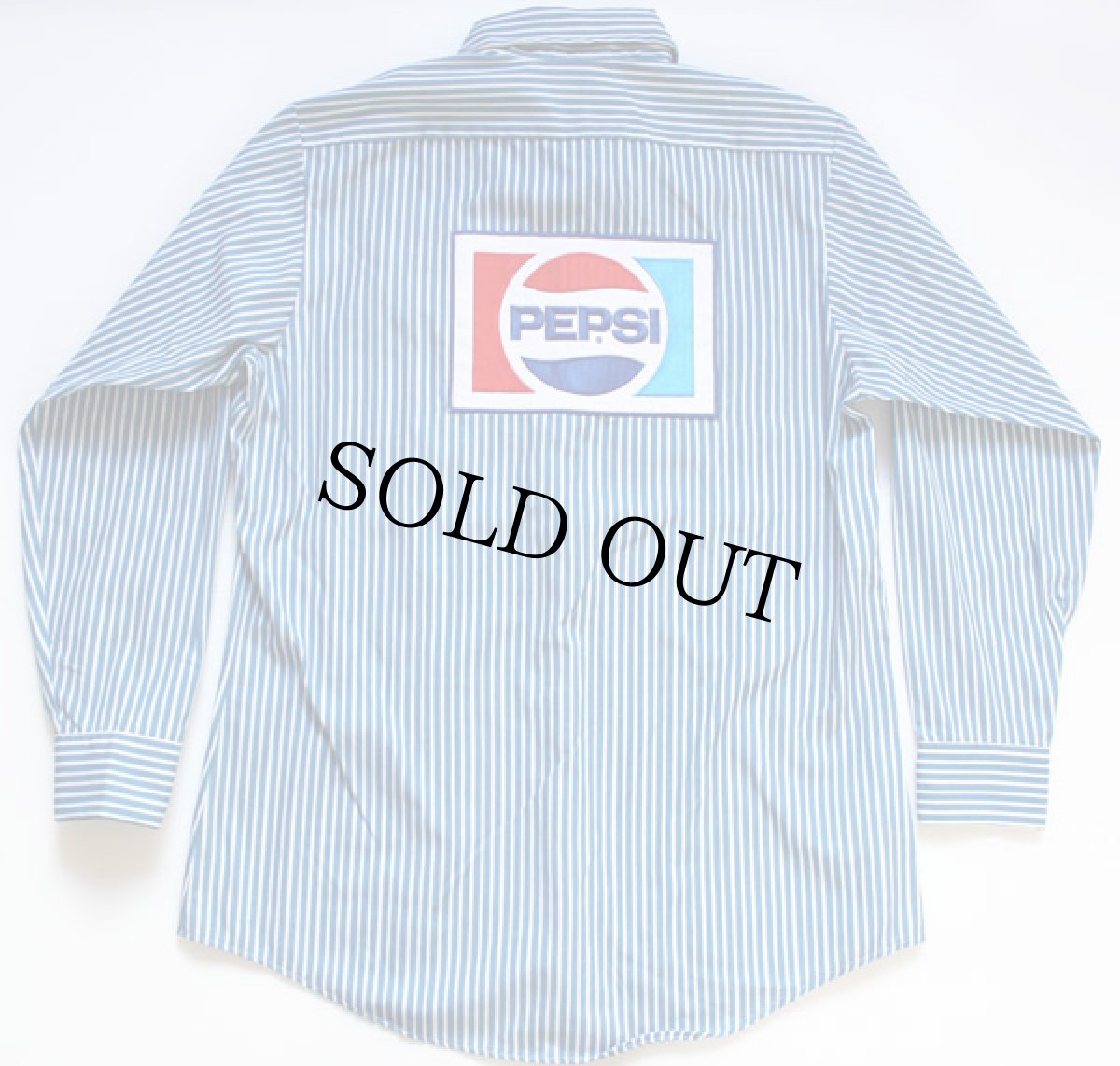 画像2: 70s USA製 Unitog PEPSI ペプシ コーラ パッチ付き ストライプ ワークシャツ 15 (2)