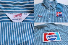 画像3: 70s USA製 Unitog PEPSI ペプシ コーラ パッチ付き ストライプ ワークシャツ 15 (3)