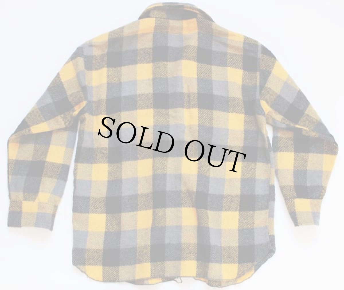画像2: 50s BLUE TOP チェック ウールシャツ 黄 (2)