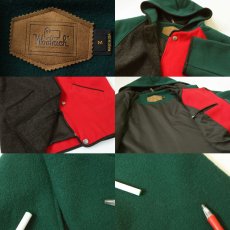 画像3: 90s USA製 Woolrichウールリッチ マルチカラー フーデッド ウール  ブランケット コート (3)