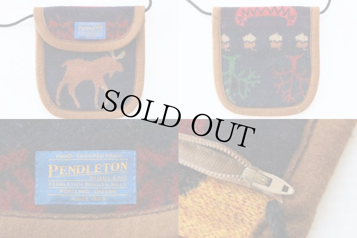 画像2: 90s PENDLETONペンドルトン 鹿柄 ウール ブランケット ショルダーポーチ (2)