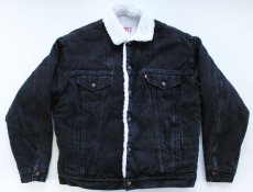 画像1: 80s USA製 Levi'sリーバイス ボアライナー ブラックデニムジャケット 4ポケット M (1)