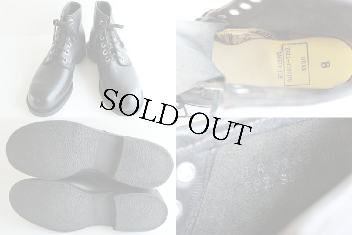 画像3: 70s USAS スチールトゥ ワークブーツ 黒 8R★チャッカ 	 (3)