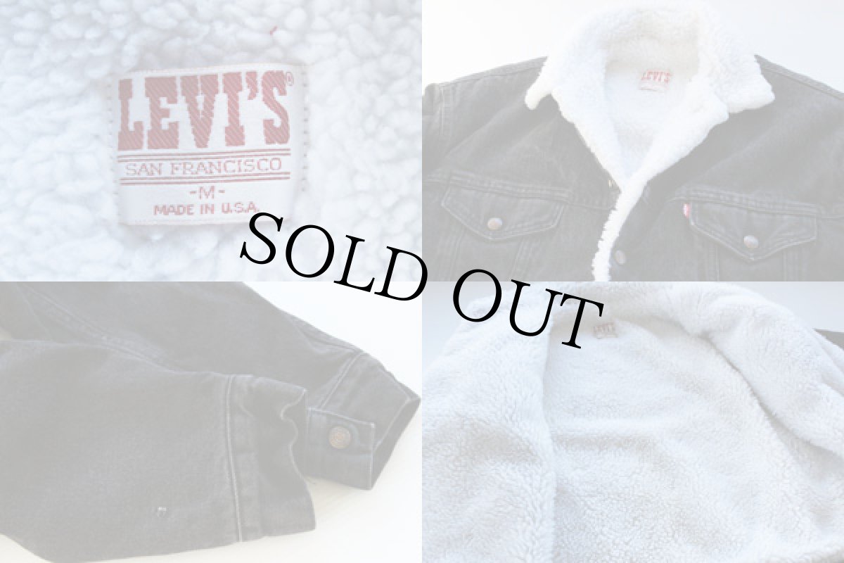 画像3: 80s USA製 Levi'sリーバイス ボアライナー ブラックデニムジャケット 4ポケット M (3)