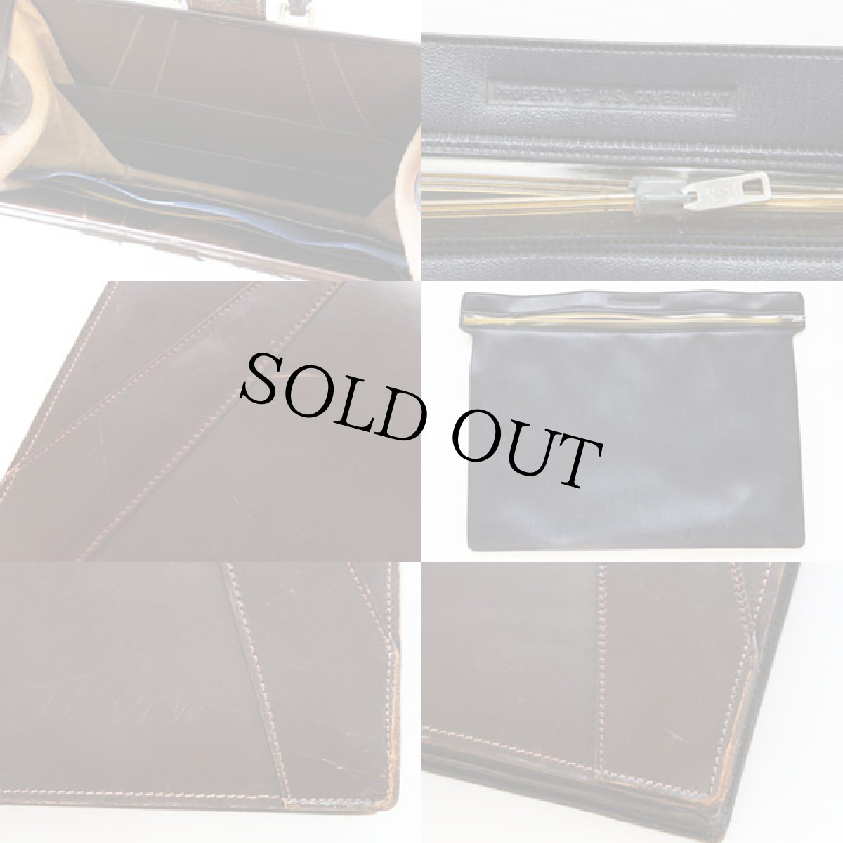 画像3: 60s 米軍 レザー ブリーフケース 茶 (3)