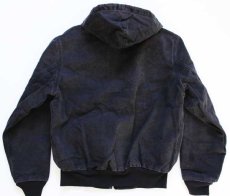 画像2: 90s USA製 carharttカーハート ダック地 アクティブジャケット パーカー 黒 M (2)
